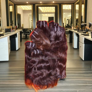 Venta al por mayor de mechones de pelo natural Remy indio cutícula alineada de doble trama de proveedor de la India para extensiones de cabello humano - Product Image 6
