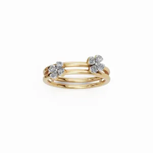 แหวนเพชรทรงกลมแบบดับเบิ้ลเฟลอร์ เพชรเลี้ยงในห้องปฏิบัติการ ทองคำขาว 18K รับรองโดย IGI 8 เม็ด หรูหราสำหรับผู้หญิง - Product Image 1