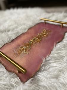 Bandeja de resina epoxi hecha a mano, tamaño personalizado, bandeja para servir té, color personalizado, bandeja de vajilla de la India - Product Image 2