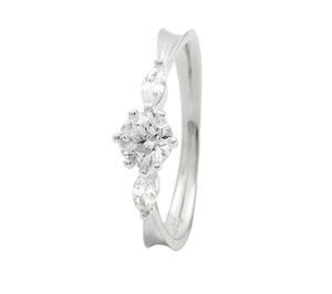 Anillo de Boda Romántico de Plata de Ley 925 con Circonita, Chapado en Platino, Joyería para Mujer - Product Image 1