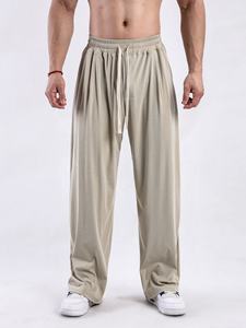 Ropa deportiva informal con logotipo personalizado para hombre, ropa de calle ligera de poliéster, pantalones para correr, pantalones de chándal holgados para entrenamiento en el gimnasio - Product Image 2