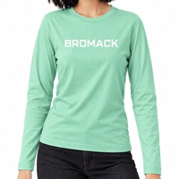 T-shirt pour femme, couleur vert menthe, manches longues, design classique, col rond, vêtements de style de vie, couleurs personnalisées, tailles personnalisées, logo personnalisé