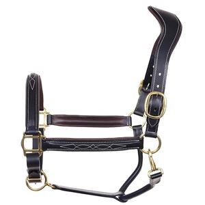 Licou de cheval anatomique fantaisie en cuir anglais de qualité supérieure coutures élégantes pour l'équitation - Product Image 1