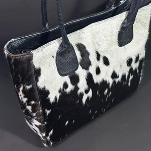 Sac à main en cuir de vachette avec motif animalier, poignée ronde, fermeture à rabat, style classique pour femme, sac d'usage quotidien - Product Image 6