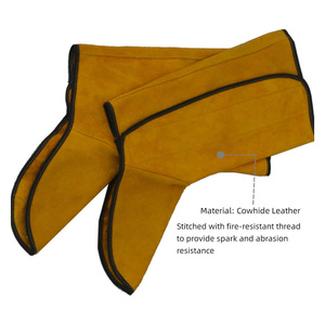Cowhide Split Leather Welding <b>Boot</b> & Shoe <b>Covers</b> Heat Abrasion Resistant Foot Protectors Leather Welding Shoe <b>Cover</b> - Product Image 3