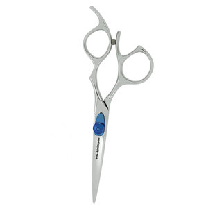Tijeras Profesionales de Acero Inoxidable para Cortar y Peinar el Cabello en Color Plateado con Tornillo de Ajuste Azul, Tijeras de Peluquero Afiladas - Product Image 6