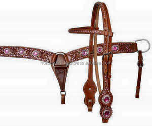Caisse de sécurité en cuir perlé à la main, 1 pièce, Style ondulé, sacoche d'équitation avec boucle fantaisiste et concho colorée - Product Image 2
