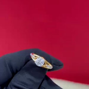 Bague en diamant de qualité supérieure, inspirée de la nature, bijoux en or massif pur, acheter directement auprès d'un fournisseur indien de confiance - Product Image 1