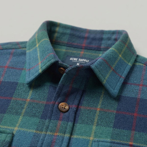 Chemise en flanelle à carreaux pour homme, manches longues, col rabattu, coupe classique, automne, 100% coton, respirante, motif tissé - Product Image 4
