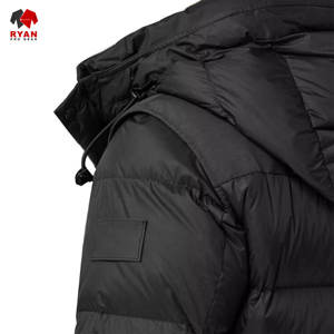 เสื้อแจ็คเก็ตพัฟเฟอร์แบบสั่งทำพิเศษสำหรับผู้ชาย มีฮู้ด ปิดด้วยซิป ผ้าระบายอากาศได้ดี พร้อมโลโก้ตามสั่ง - Product Image 2