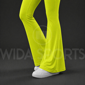 Ensemble de yoga évasé uni pour femme, legging taille haute élastique extensible et haut court à manches longues, séchage rapide, respirant, pour le fitness - Product Image 6