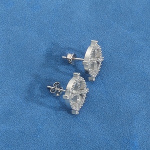 Lab Grown Diamond Compass Stud <b>Earrings</b> for <b>Men</b> Women Geometric Round Cut Statement <b>Earrings</b> 925 Silver Certified Diamond Gift - Product Image 4