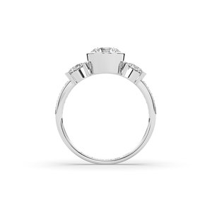 Anillo de Diamante Cultivado en Laboratorio de Corte Redondo de 1 Quilate, Plata 925, Oro, Estilo Único, Ligero, Anillo de Compromiso para Mujer - Product Image 6