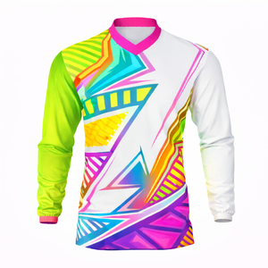 Camiseta de Motocross MX de Alta Visibilidad con Diseño Neón, Transpirable, de Secado Rápido, Anti-UV, % Poliéster, Jersey de Verano para Motocross, Logotipo Personalizado OEM - Product Image 6