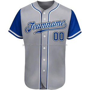 Maillots de sport à manches courtes personnalisés OEM, respirants, à séchage rapide, 100% polyester, maillot de baseball pour homme, haut à boutons, été - Product Image 2