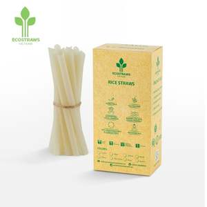 Pajitas de bambú desechables ecológicas de alta calidad, Ecosstraws sin gluten, vajilla de cartón de fábrica de Vietnam hecha de arroz - Product Image 4