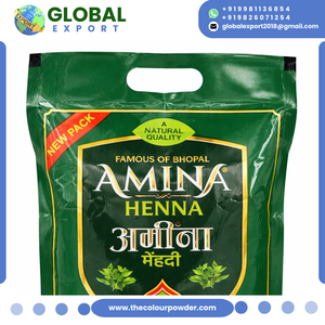 ผงเฮนน่าสีน้ำตาลแดงจากอินเดีย ยี่ห้ออามีนา ช่วยบำรุงรากผม จำหน่ายส่ง สำหรับทำสีผมและสักชั่วคราว - Product Image 2