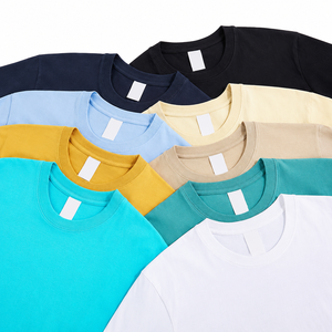 T-shirt en coton oversize pour homme, coupe ample, style streetwear, col rond, décontracté, 300 grammes, devant uni, manches courtes, couleur unie - Product Image 2