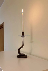 Handmade Golden-<b>Black</b> Wrought Iron Forged <b>Candlestick</b> Holder Luxury Standing Type Metal Candle Jar Holder - Product Image 3