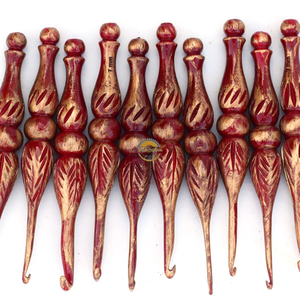 Wooden Crochet Hooks <b>Set</b> of 7 for Knitting Crocheting Sizes Engraved Rosewood Wooden Handicrafts Great Gift Item by AYAANS - Product Image 4