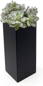 Jarrón Cuadrado Negro Moderno, Maceta Decorativa, Elegante Soporte para Plantas de Escritorio, Centro de Mesa Contemporáneo y Elegante - Product Image 5