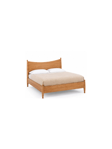 Midcentury <b>Bed</b> Customize Size with Woven Headboard and <b>Wooden</b> <b>Slats</b> Elegant Bedroom Furniture Antique Theme - Product Image 4
