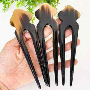 Épingle à cheveux en corne de buffle faite à la main de qualité supérieure, écologique, design personnalisable, taille ajustable, couleur naturelle, AL MALIK CRAFT - Product Image 6