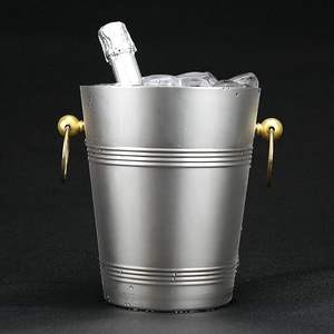 Seau à champagne de grande capacité 5L, seau à glace en acier inoxydable, résistant à la rouille, étanche, seau de refroidissement pour boissons, vente en gros - Product Image 1