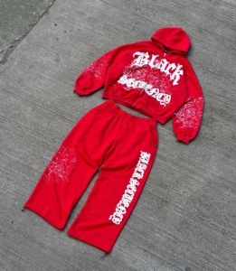 Custom Acid Washed Streetwear Hooded <b>Sweat</b> <b>Suits</b> for Men Zipper Hoodies and Flared Joggers with Stacked Sweatpants for Winter - Product Image 6