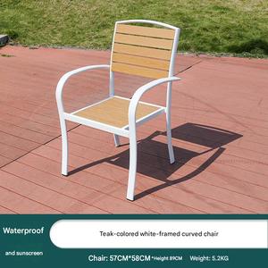 Modern Black Aluminum Balcony & Garden Chair Outdoor <b>Dining</b> <b>Armchair</b> Waterproof Patio Seating Comfortable for Cafe Courtyard - Product Image 6