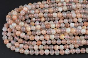 Perles lisses en pierres précieuses naturelles multicolores (Pierre de soleil rose, Pierre de lune) pour la fabrication de bijoux, certifiées IGI, fournisseur ZUBEDA GEMS JEWELRY - Product Image 2