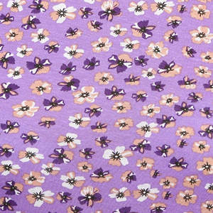 T-shirt à manches courtes pour femme, imprimé floral violet, respirant, 100% coton, haut décontracté pour le printemps - Product Image 5