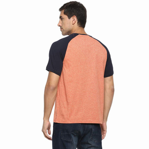 T-shirt personnalisé uni à manches raglan pour homme, col rond, en mélange de coton doux, coupe ajustée, décontracté, style baseball - Product Image 2