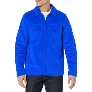 Chaqueta Bomber de Forro Polar Azul Claro para Hombre, con Cierre, Dos Bolsillos en el Pecho, Cuello Mao, Estilo Casual, Corte Regular, para Primavera - Product Image 2