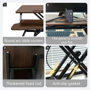 Convertitore per Scrivania Regolabile in Altezza da 32 Pollici, Postazione di Lavoro per Laptop con Doppio Monitor, Vassoio Tastiera Largo, Design Portatile Waln - Product Image 3