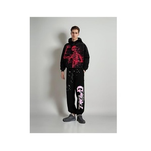 Sudadera con Capucha Estilo Y2K, Diseño Gótico Informal con Estampado de Letras y Calaveras, Sudadera de Moda para Hombre - Product Image 4