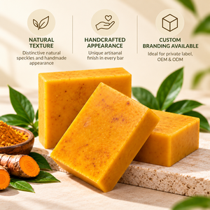 Savon Artisanal de Qualité Export au Curcuma et à l'Acide Kojique, Formule Huiles Essentielles Nettoyage Profond, Fournisseur en Gros, Fabricant Direct - Product Image 4