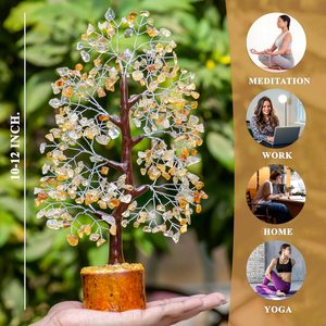 ต้นคริสตัลซิทรินธรรมชาติแท้ ทำด้วยมือ ประดับด้วยอัญมณี 300 เม็ด สำหรับตกแต่งบ้าน ของขวัญ ขายส่ง - Product Image 2