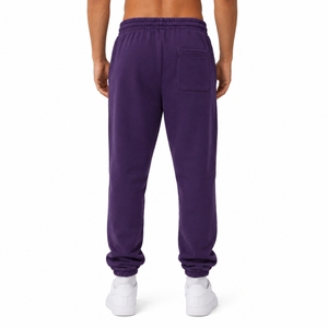 Men Elastic Waist Sweatpants <b>Cuffed</b> Casual Jogger <b>Trousers</b> Streetwear Style Adjustable Drawstring Solid Design Custom Made - Product Image 2