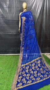 Pure Crepe Chiffon <b>Saree</b> Soft Lightweight Designer Party Wear <b>Saree</b> with Blouse Piece - Product Image 2