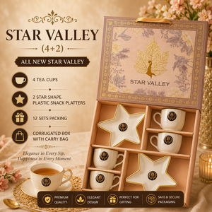 Ensemble de service à thé de luxe personnalisé avec logo, 9 pièces, bols en verre, tasses en céramique, Esprit 4+4+1, boîte cadeau, design floral pour la maison et l'hôtellerie - Product Image 3