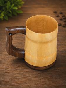 Jarra y Taza de Cerveza Premium Hechas a Mano con Madera Natural, 350 ml, Ecológicas, Duraderas, Estilo Clásico, para Camping, Utensilios de Bar de Madera, Proveedor OEM - Product Image 6