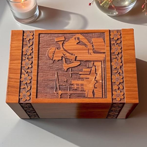 Wooden Urn Box with Secure <b>Lock</b> Lid Personalized Wooden Urn for Loved Ones urn by AYAANS - Product Image 4