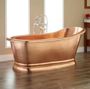 อ่างอาบน้ำทองแดงแบบสองขา ดีไซน์โบราณ - Product Image 2