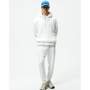Conjunto deportivo de invierno para hombre ODM, de alta calidad, color sólido, forro polar de algodón grueso, sudadera informal y pantalones. - Product Image 3
