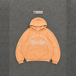 เสื้อฮู้ดดี้ผ้าฝ้ายนุ่มสไตล์ฮิปฮอปทรงโอเวอร์ไซส์ ผ้าฟลีซลำลอง พิมพ์ลายดาว ด้านหน้ามีโลโก้ ดีไซน์กระเป๋าเสื้อ เหมาะสำหรับใส่ในฤดูใบไม้ร่วง สไตล์สตรีท - Product Image 5