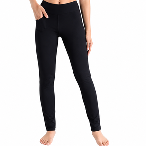 Plus Size Yoga Pants Side <b>Pockets</b> Elastic Waist High Tummy Control 4-Way Stretch Breathable Quick Dry Lightweight Soft <b>Leggings</b> - Product Image 1