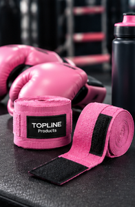 ผ้าพันมือยืดหยุ่นสีชมพูสำหรับมวยไทย ยี่ห้อ TOPLINE ป้องกันการลื่น พร้อมแถบตีนตุ๊กแก ช่วยพยุงข้อมือสำหรับยกน้ำหนัก - Product Image 6