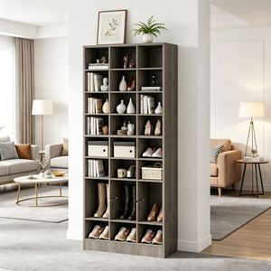 Mobiletto Portascarpe Stile Fattoria con Ripiani Rimovibili in MDF per Armadio e Arredamento Casa - Product Image 6