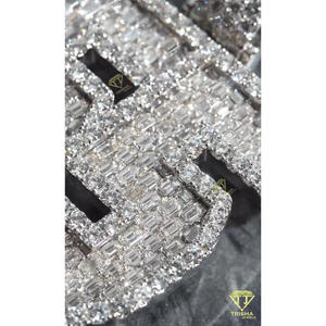 "55" Number Pendant Moissanite Diamond <b>Iced</b> <b>Out</b> Hip Hop Necklace Bling <b>Chain</b> Luxury Jewelry Gift - Product Image 3